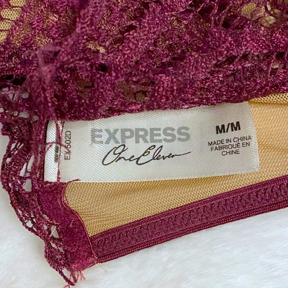 Burgundy Lacy Bralette from EXPRESS - BEAUTIFUL - Picture 2 of 6